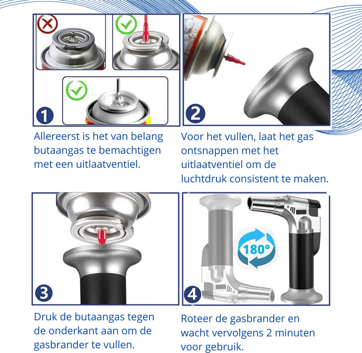 Twenty4seven® Professionele Gasbrander - Creme Brulee Branders - Vuurwerk & Camping - Navulbaar met Butaangas - Twenty4seven®