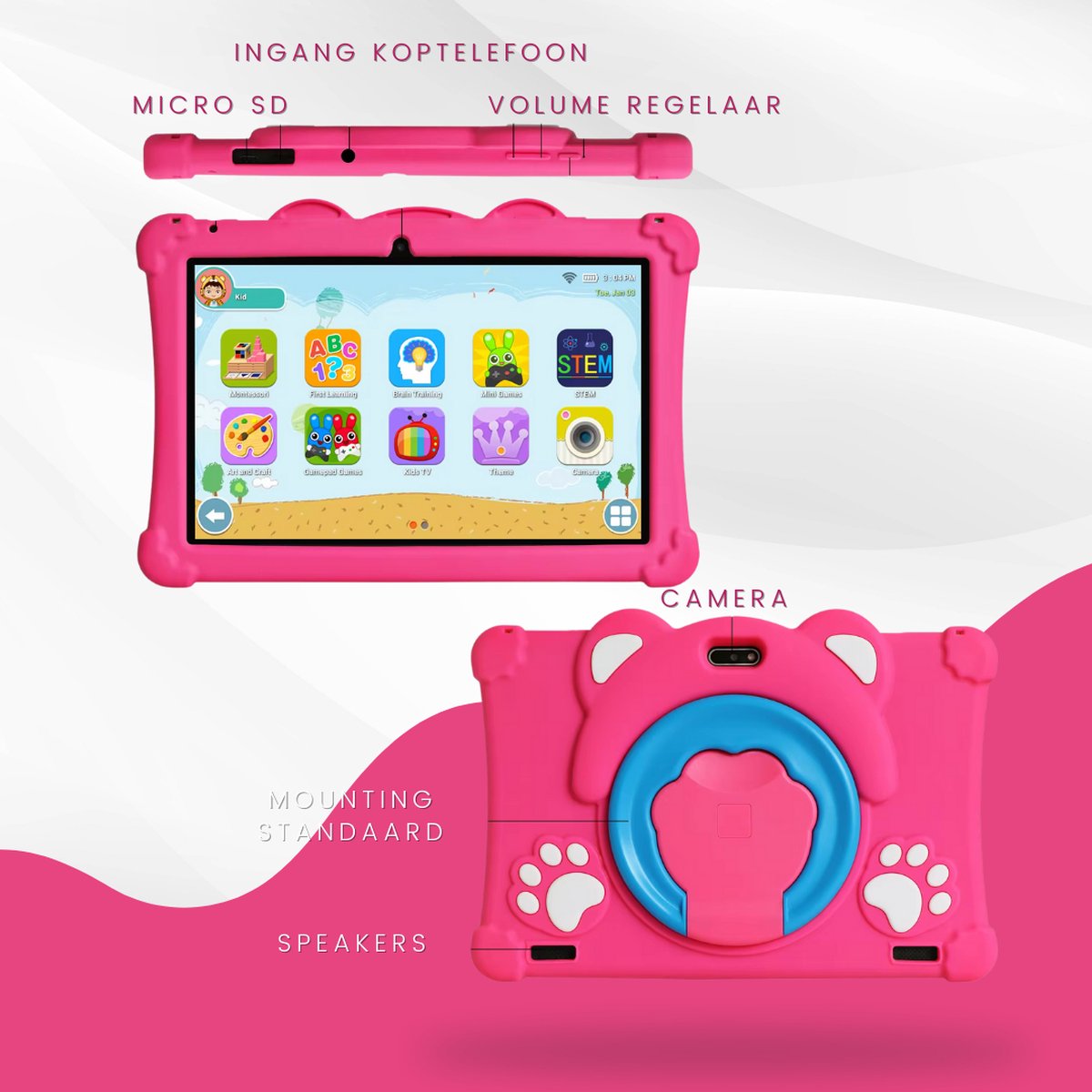 BronStore® Kindertablet Pro - 10 Inch Beeldscherm - Twenty4seven®
