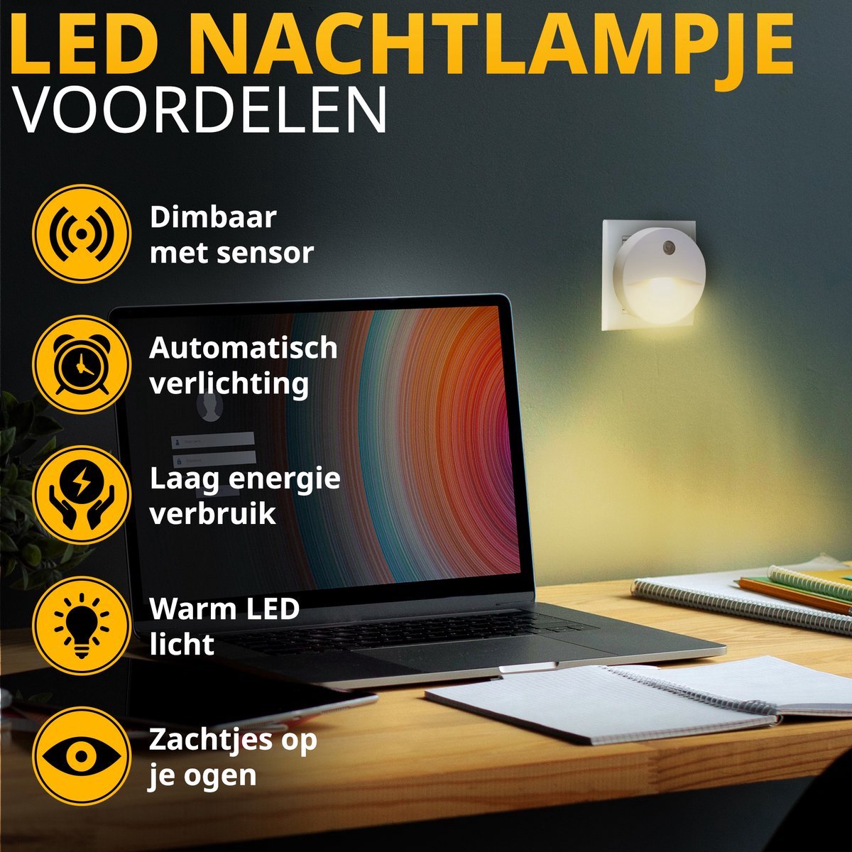 Twenty4seven® LED Nachtlampje 2 Stuks - Stopcontact - Kinderkamer & Slaapkamer - Nachtlampjes Voor Kinderen, Baby & Volwassenen - Twenty4seven®