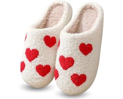 Twenty4seven® Hartjes Pantoffels Dames - Sloffen - Huisschoenen Wit - Maat 39/40 - Twenty4seven®