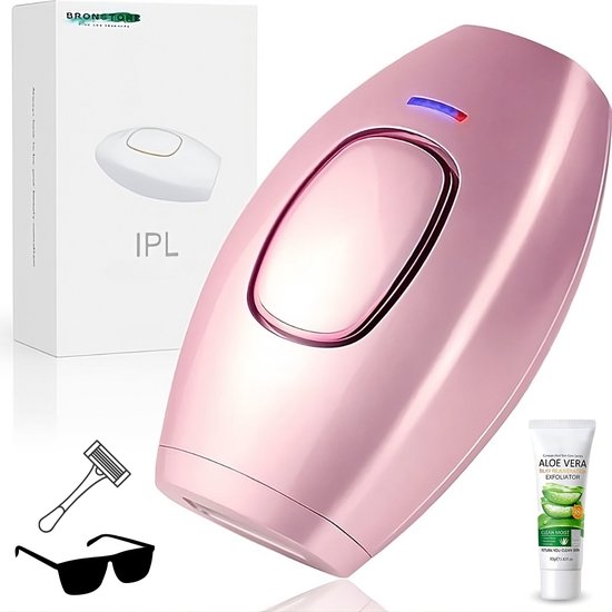 BronStore® Laser Ontharingsapparaat - IPL Ontharing Apparaat - Epileerapparaat Dames & Heren - Ontharingsapparaten - Inclusief Beschermbril, Scheermes & Aloë Vera Lotion - Twenty4seven®