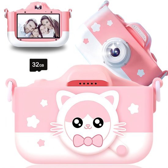 Twenty4seven® Digitale Kindercamera - Speelgoedcamera - Fototoestel Voor Kinderen - HD 1080p - Roze - Inclusief 32GB SD Card - Twenty4seven®