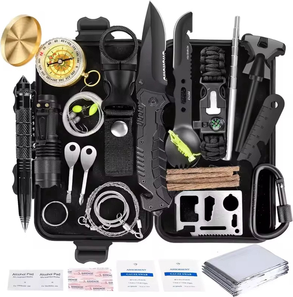 Twenty4seven® Survival Kit 35 Delig - Noodpakket - Survival Mes - Overlevingspakket Outdoor - EHBO Kit - Twenty4seven®