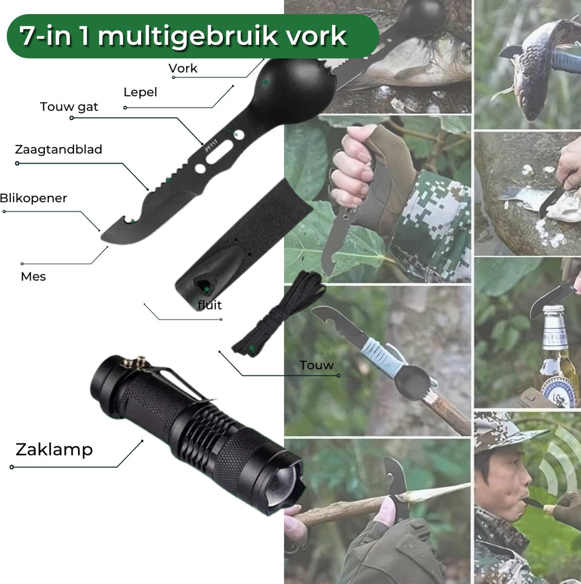 Twenty4seven® Survival Kit 35 Delig - Noodpakket - Survival Mes - Overlevingspakket Outdoor - EHBO Kit - Twenty4seven®