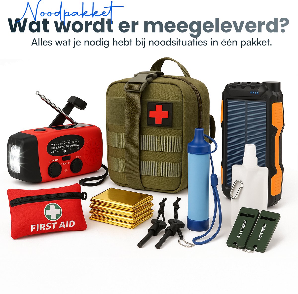 Twenty4seven® Ultieme Noodpakket voor Thuis - Survival Kit & Overlevingspakket - Oorlog, Stroomuitval & Rampen - Inc. Noodradio, Waterfilter, Nooddeken, Noodverlichting Etc. - Twenty4seven®