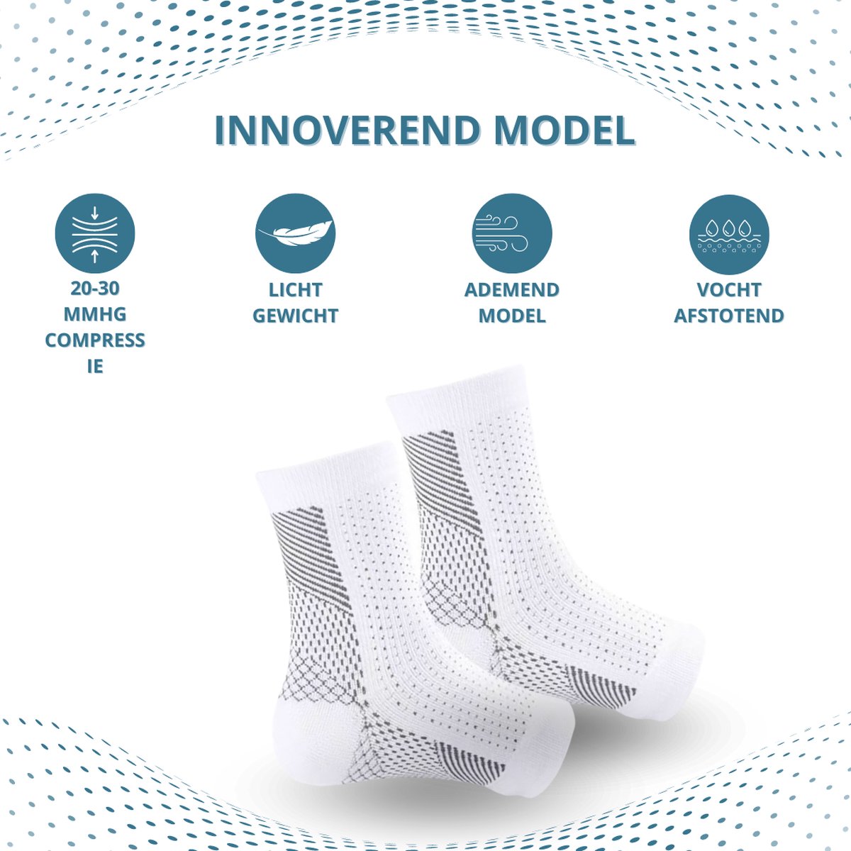 Twenty4seven® Neuropathie Sokken - Compressie Sok - Hielspoor - Steunsokken Zonder Tenen - Onesize - Twenty4seven®