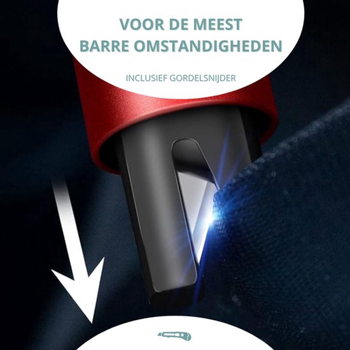 Twenty4seven® 2 in 1 Veiligheidshamer - Noodhamer Auto - LifeHammer met Gordelsnijder - Inclusief Testglas & Zelfklevende Houder - Twenty4seven®