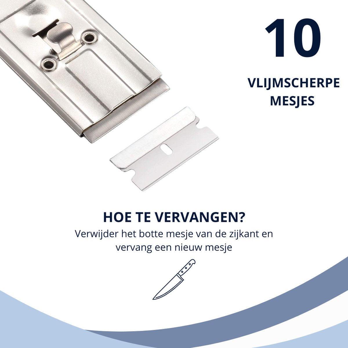 Twenty4seven® Glasschraper met 10 Mesjes - Inductie Kookplaat Reiniger - Keramische Glaskrabber - Beschermer - RVS Verfschraper - Twenty4seven®